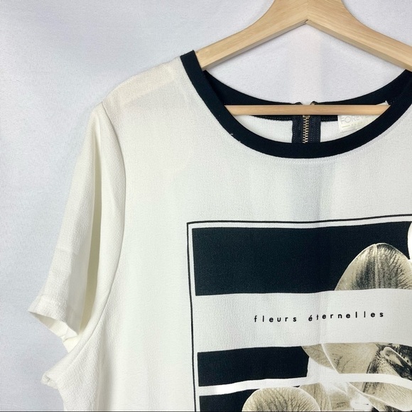 Forever 21 Plus White Paris Short Sleeve T-Shirt 3X - Picture 3 of 3
